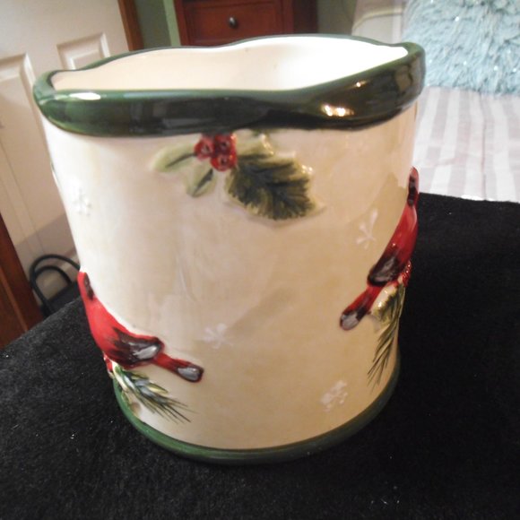 Vintage Yankee Candle 2011 Candle Holder Ceramic Christmas Birds - Picture 2 of 7
